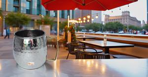 16 Ounce Insulated Stainless Steel Tumbler with Brass Handle Moscow Mule <b>Mug</b> for Coffee or Beer Premium Stainless Steel Cup - Product Image 2