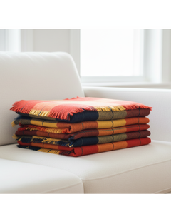 ผ้าห่มลายสก็อตสีซันคาร์โร 150x200 ซม. ผ้าห่มทอเนื้อนุ่มและทนทาน - Product Image 4