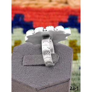 Bague ajustable artisanale en turquoise émeraude de la Vallée du Sud-Ouest et argent sterling, avec technologie d'incrustation à sertissage clos, idéale pour un cadeau - Product Image 3