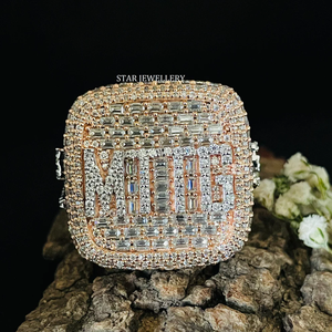 Bague de championnat de baguette de moissanite en argent sterling 925 VVS VS Iced Out - Product Image 5