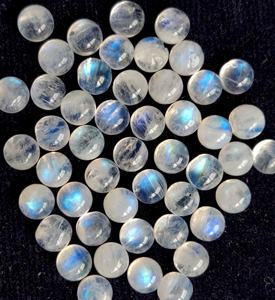 Pierre de lune arc-en-ciel naturelle ronde 3mm à Cabochon dos plat-pierre de lune arc-en-ciel ample bleu flashy pierre précieuse de qualité supérieure - Product Image 4