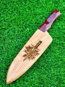 Couteau Santoku japonais Costume Couteaux de cuisine de chef en acier au carbone Manche en résine DIY Cadeau pour père Chefs OEM Personnalisation - Product Image 4