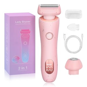 Depiladora Eléctrica Inalámbrica Rosa para Mujer, IPX7, Recargable por USB, 2 en 1, para Rostro, Labios, Brazos, Piernas, Axilas, Área del Bikini - Product Image 2