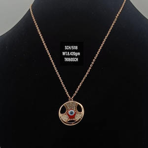 Collar de plata de ley 925 chapado en oro de 18k, joyería de ojo de demonio turco, hecho a mano Medallón de Oro, colgante de ojo de Diablo - Product Image 4