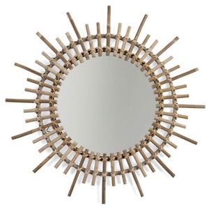 Espejo de pared cuadrado de ratán con marco tejido, perfecto para casas de playa costera, dormitorios Boho chic y cocinas rústicas de granja - Product Image 2