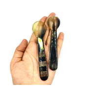 Cuillère à thé en corne de buffle personnalisée nouveauté cuillère en corne de buffle naturelle fabrication de cuillère en corne de buffle fournisseur en gros