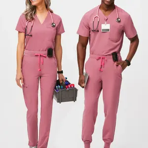 בית חולים מדים לבן חלוקי מעבדה נוח כותנה רפואי Workwear מקצועי חולים מקרצף מדים רופא ללבוש