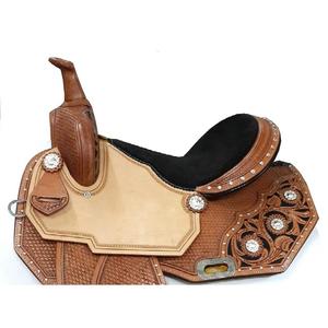 Silla de Montar Occidental de Cuero Genuino, Cómoda para Montar a Caballo, Estilo Wade Roper Ranch Racing Shyam WS 46, Alta Calidad y Elegante - Product Image 4