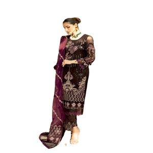 Ramsha Vol, traje Punjabi de tres piezas de gasa bordada larga y pesada, ropa de fiesta para mujer, Salwar Kameez paquistaní - Product Image 1