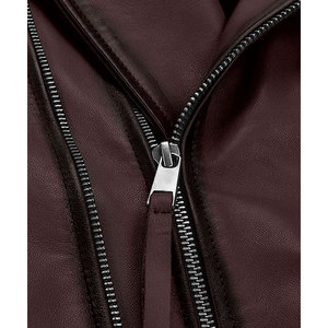 2025 llegada Unisex diseño Color bloque hombres chaqueta de cuero genuino personalizado de alta calidad hombres chaqueta de cuero al por mayor - Product Image 6