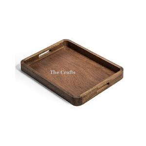 Plateau de service en bois brun en vrac avec la plus grande qualité, taille et forme personnalisées, plateau pour aliments, collations, desserts - Product Image 1