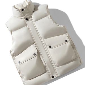 Chaleco acolchado de color sólido que proporciona ropa de abrigo de invierno Fabricante Abrigos de burbujas sin mangas de invierno Chaqueta Ropa personalizada - Product Image 1