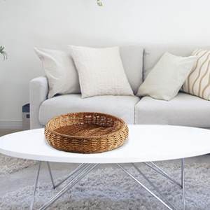 Panier rond en rotin, plateau de service tissé, plateau rond en osier pour pain, fruits, légumes, panier de table de Restaurant - Product Image 2