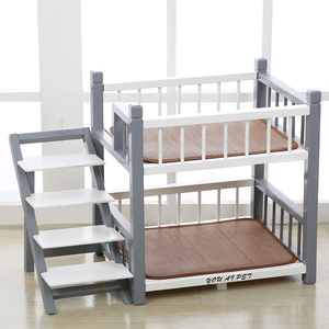 <b>Solid</b> <b>Wood</b> Eco-Friendly Removable & Washable Pet <b>Bunk</b> <b>Bed</b> Double Layer Dog & Cat <b>Bed</b> Small Medium Size - Product Image 5