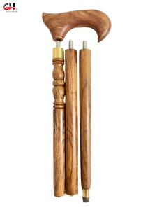 ไม้เท้าเดินด้ามไม้หัววินเทจทำจากทองเหลืองดีไซน์เนอร์สไตล์วิคตอเรียโบราณ - Product Image 3