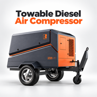 Compresseur d'air diesel robuste à vis 160 CV 13 bars, compresseur d'air portable remorquable pour le forage en carrière