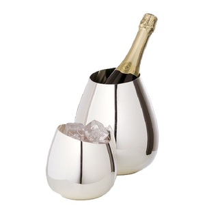 Enfriador de vino de acero inoxidable y metal plateado de calidad creativa recién llegada, cubo de hielo, diseño clásico, enfriador de vino grande para servir - Product Image 5