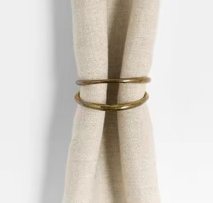 Porte-ronds de serviette en métal doré de luxe pour la maison hôtel fête mariage élégant porte-serviettes de table - Product Image 5