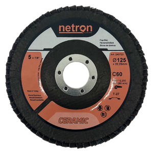 Disco de aleta Netron Premium Ceramic 125x22mm T27 para molienda de acero inoxidable OEM/ODM personalizable - Product Image 1