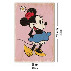 Minnie <b>Mouse</b> Retro Pink Poster Paper Wall Decor - Product Image 5