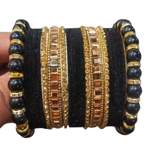 Moda paquistaní e India Punjabi cultura desgaste nupcial brillante Chudiyan brazaletes conjuntos mejor calidad Metal Churian conjunto señoras - Product Image 5