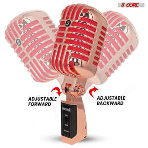 Micrófono Vintage de 5 Núcleos, Micrófono Dinámico Clásico Profesional XLR de Estudio, Estilo Retro, Cobre - Product Image 6