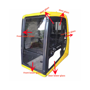 Vetro Temperato per Cabina di Escavatori <span class=keywords><strong>Komatsu</strong></span> PC60-8, PC120, PC130-7, PC200-11, PC210, PC240, Finestrino Anteriore e Vetro Porta - Product Image 4