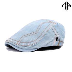 Alta calidad estilo callejero nueva moda de cuatro estaciones versión en blanco sombrero de mezclilla hombres mujeres boina clásica primavera otoño sombrero de hiedra británica - Product Image 3