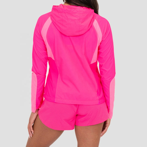 Ensembles personnalisés de haute qualité pour femmes short et veste coupe-vent deux pièces ensemble de short et coupe-vent en nylon avec fermeture éclair - Product Image 2