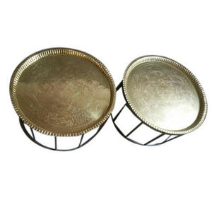 Juego de 3 marcos de metal con mesa de centro superior de mármol para el hogar Hotel restaurante sala de estar muebles decorativos Mesa - Product Image 2