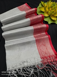 Fiesta de material modal de Sari de algodón de tejido de frontera del sur de la India tradicional para las estaciones de invierno y verano - Product Image 5