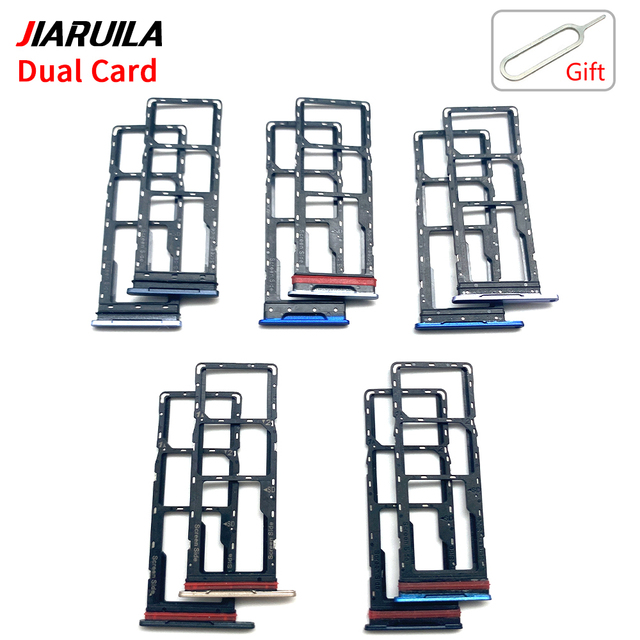 Dual Sim Card Tray Slot Plate for Tecno Pop 5 6 7 Pova 2 3 4 5 Neo SD Card Reader Sim Card Holder Tray Adapter Spare Parts