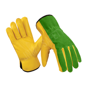 Guantes de seguridad de cuero de vaca de grano de cabra de Pakistán resistentes al fuego antivibración para conducir trabajo soldadura jardinería - Product Image 4