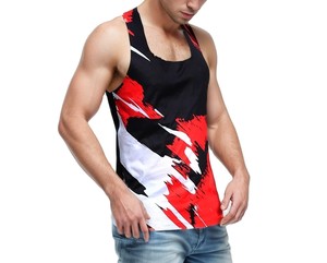 Débardeurs sans couture imprimés sur mesure: fins, respirants, à séchage rapide pour les sports, le fitness, la gym, l'entraînement et la course de marathon pour hommes - Product Image 1