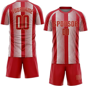 Ensemble de maillots de football unisexe en polyester personnalisés uniforme de football d'usine impression par transfert de chaleur court personnalisé respirant séchage rapide - Product Image 3