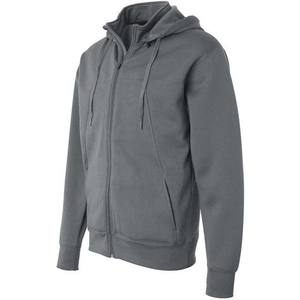Sweat-shirts à capuche pour hommes de couleur grise avec fermeture éclair, logo personnalisé brodé, prix bas, manches longues, en molleton de coton, vêtements décontractés d'hiver - Product Image 2