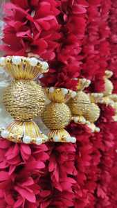 Guirnalda de jazmín Artificial de tela sintética, cadena de ramo de rosas, recién llegado, boda del sur de la India, despedida de soltera, Diwali, Año Nuevo - Product Image 5