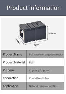 Tốc độ cao 10gbps RJ45 Ethernet Extender coupler adapter cat6 loại đồng liên hệ với vật liệu PVC che chắn PC Router Modem ps5 Xbox - Product Image 4