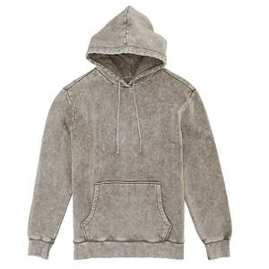 Sweats à capuche Sun Faded Vintage sweat à capuche personnalisé Streetwear Double couche cousu déchiré acide lavé gris lourd 500 Gsm pull - Product Image 1