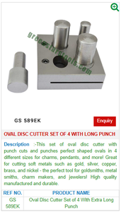 Kit de découpe de disques ovales en acier, 4 tailles, avec poinçon long, outil de fabrication de bijoux |   Numéro d'article GS-589EK - Product Image 2