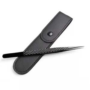 Pinzas de Precisión de Acero Inoxidable al por Mayor, Punta Negra, para Extensiones de Pestañas de Volumen, Pestañas Postizas Individuales, Logotipo Personalizado, 90 Grados - Product Image 3