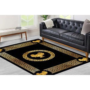 Alfombra Dorada, Alfombras de Escalón, Alfombras con Patrones Griegos, Alfombras Modernas, Alfombra Estampada, Alfombra Delgada No Tejida - Product Image 5