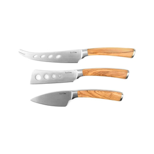 Juego de cubiertos de acero inoxidable de alta calidad, juego de cubiertos de nuevo aspecto, juego de queso, utensilios de cocina de bambú para servir alimentos - Product Image 3