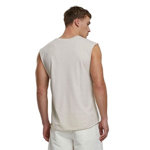 Camiseta sin mangas personalizada OEM 2026 para hombre, de punto ligero, con aberturas, de secado rápido, de elastano y poliéster, diseño deportivo holgado, ropa para hombre - Product Image 3