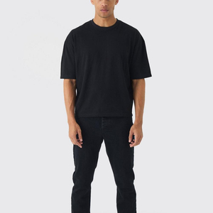 Camiseta de gran tamaño Drop Shoulder Boxy Fit para hombre en algodón pesado 100 por ciento del fabricante de camisetas en blanco - Product Image 3