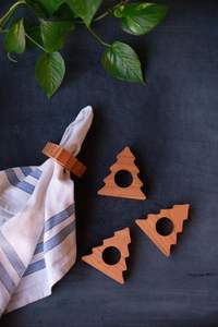 Anneau de serviette en bois rustique, artisanal, élégant, haut de gamme, best-seller - bois personnalisé - Product Image 2