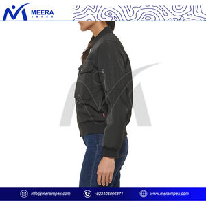 Blouson aviateur en cuir classique pour femme avec taille réglable et poches multiples Tenues tricotées de tous les jours chics et audacieuses - Product Image 5