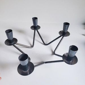 Juego de Portavelas de Metal Dorado Estilo Nórdico, Candelabro Geométrico de 3 Luces para Decoración de Sala de Estar u Hotel - Product Image 6