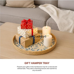 ถาดหวายสานคุณภาพดีทันสมัยสำหรับตกแต่งงานแฮนด์เมดสไตล์ธรรมชาติ - Product Image 3