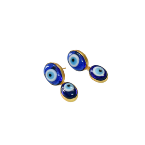Nuevo diseño de joyería de moda chapado en oro mate Evileye piedra Stud pendiente Material de latón pendientes para mujeres y niñas - Product Image 1